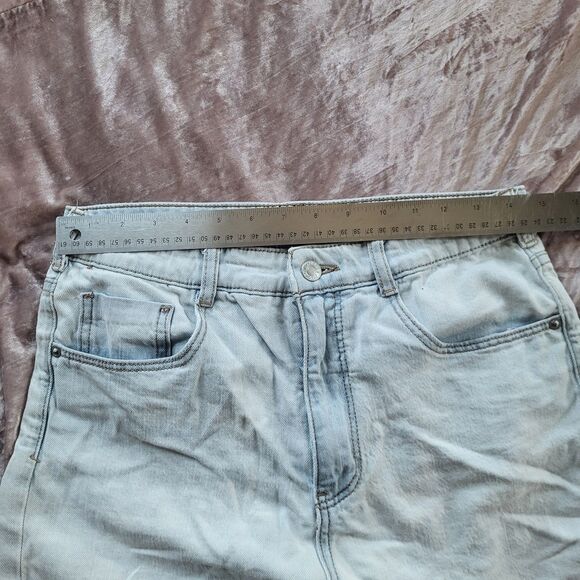 Anthropologie Pilcro Jean Shorts Ultra High Rise Light Wash Denim Raw Cut Off 30 - Picture 3 of 4